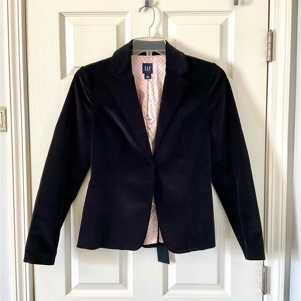 GAP Black Velvet Women's Blazer Jacket